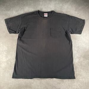 VTG 90s Bayside Made in USA Black Blank Pocket T-shirt XL